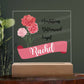 Personalized Birth month flower Square Acrylic Plaque, gift for daughter, friend, mother