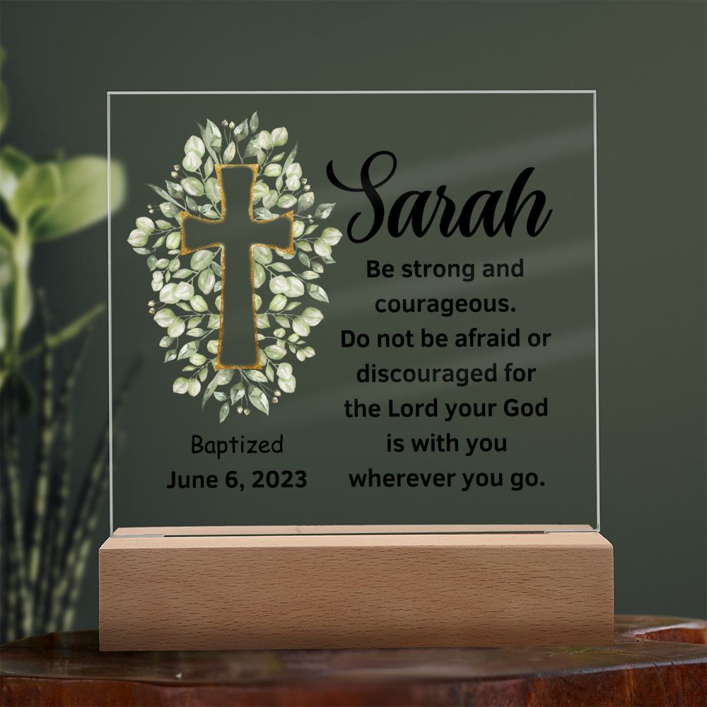 Acrylic Square Plaque, Baptism/Dedication gift for him or her