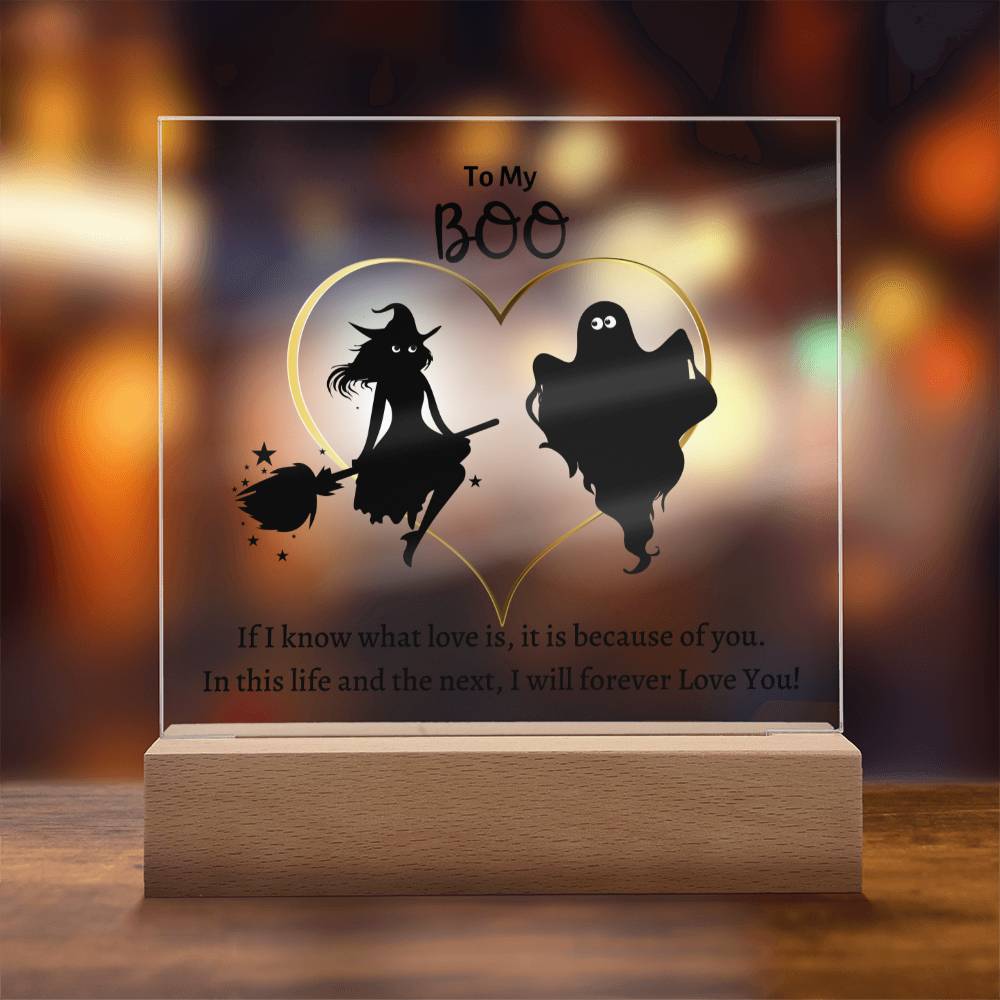 Square Acrylic Plaque, gift for wife, boo, girlfriend, boyfriend, husband, fiancee, fiance for Halloween