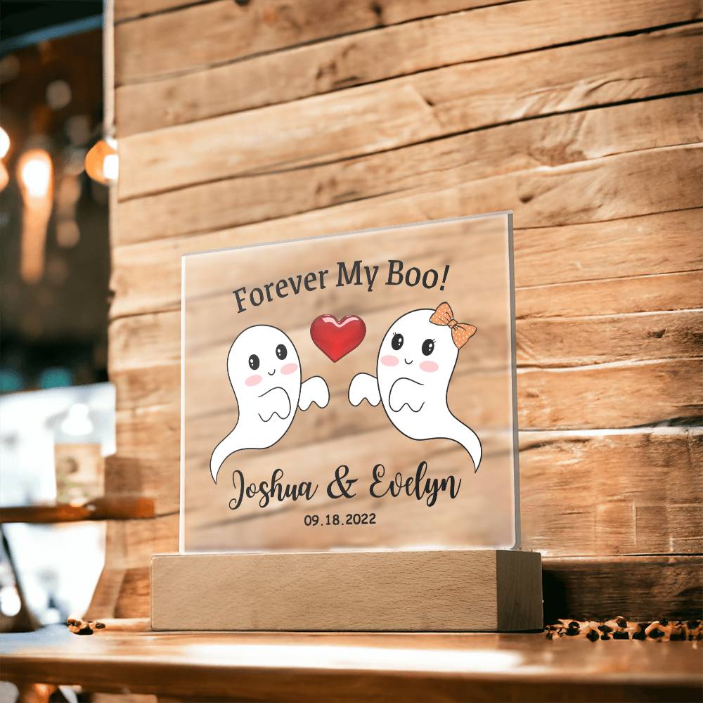 Square Acrylic Plaque, Personalized gift for husband or wife on Halloween