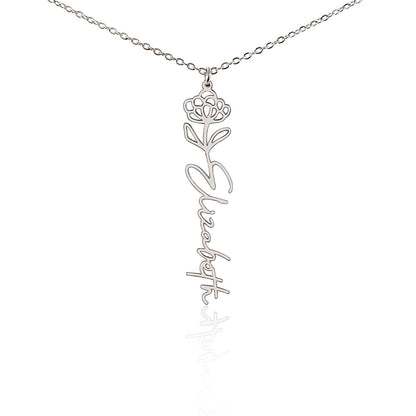 Flower Name Necklace for birth month November, birthday gift for friend, sister, girlfriend