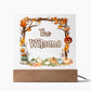 Square Acrylic Plaque, personalized family name gift in Halloween Theme