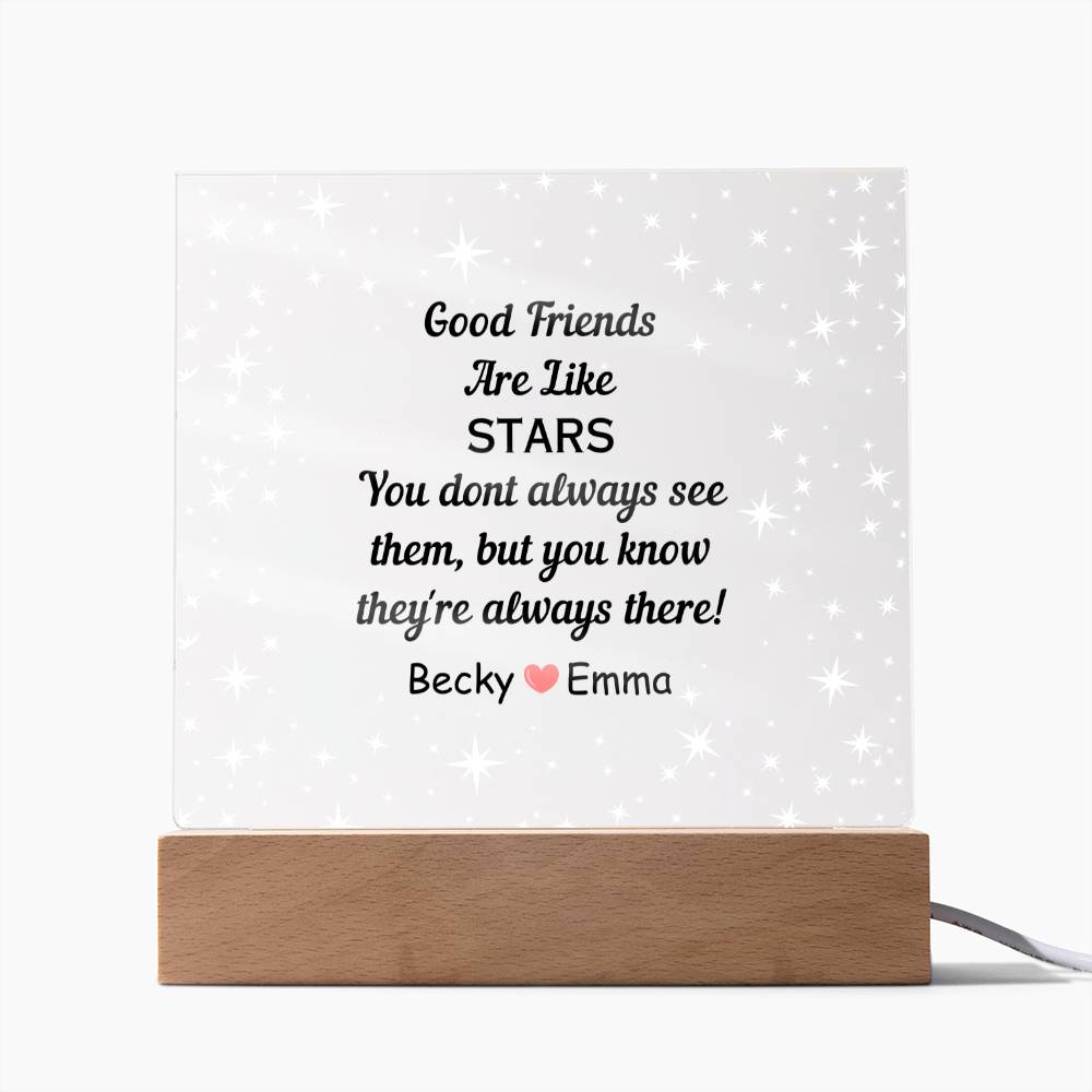 Personalized Acrylic Square Plaque, gift for friend, soul sister, bestie, bffs, at a distance