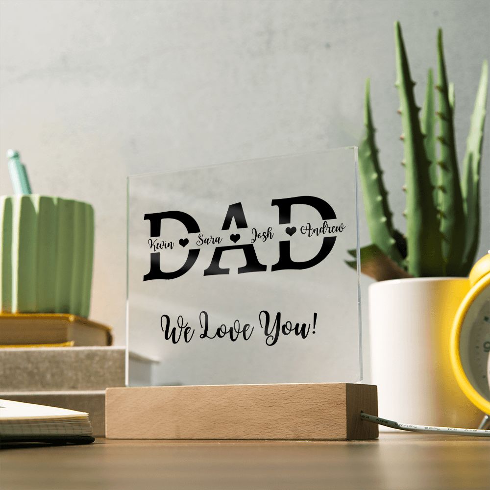 Acrylic Square Plaque, gift for Dad, Father, on Father's Day, his birthday