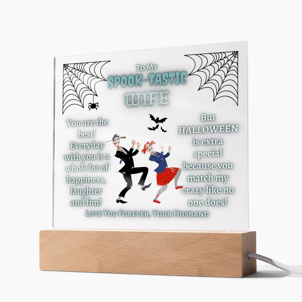 Square Acrylic Plaque, gift for wife for Halloween