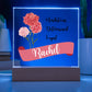 Personalized Birth month flower Square Acrylic Plaque, gift for daughter, friend, mother