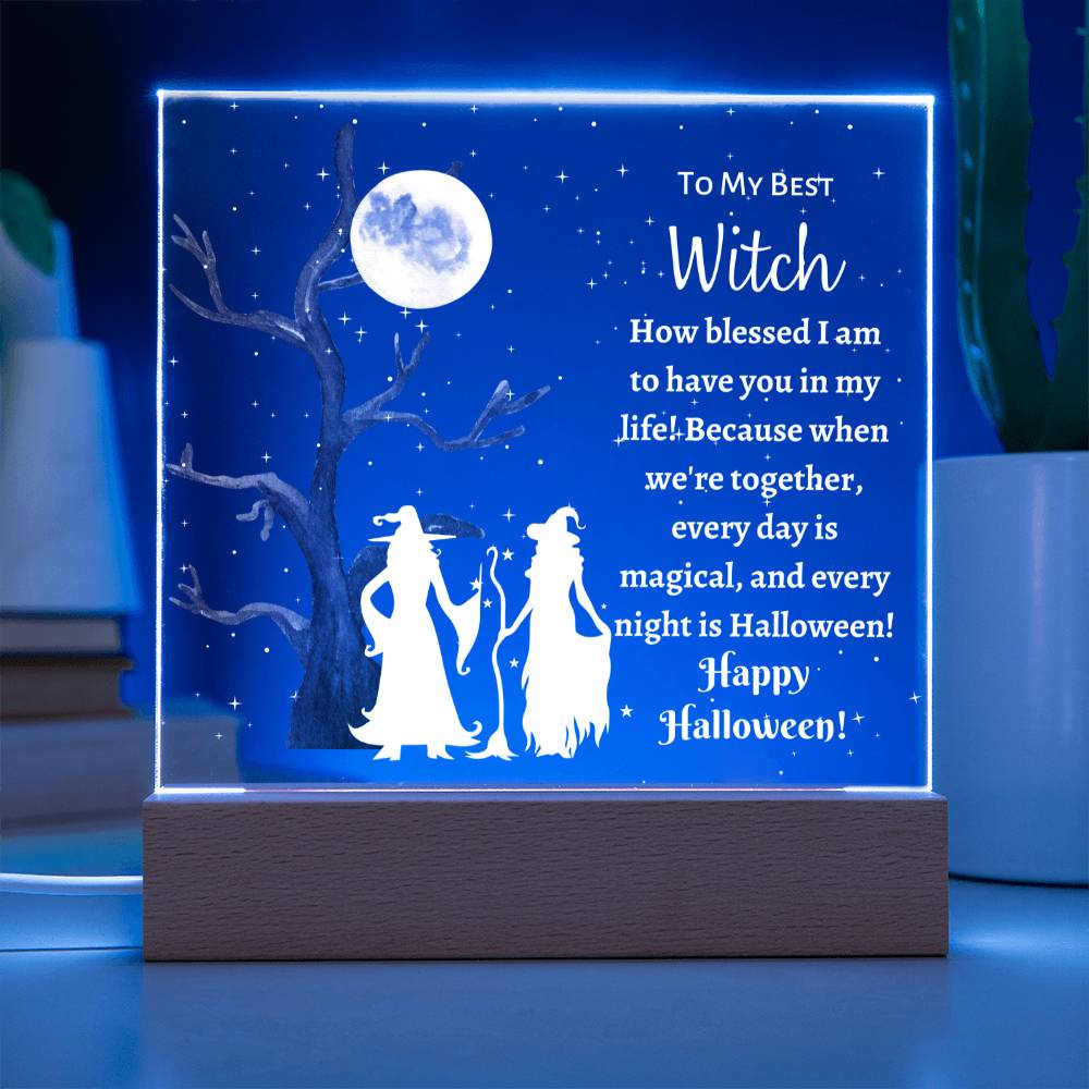 Square Acrylic Plaque, Halloween Gift for Best Friend, best witch, bestie, bff