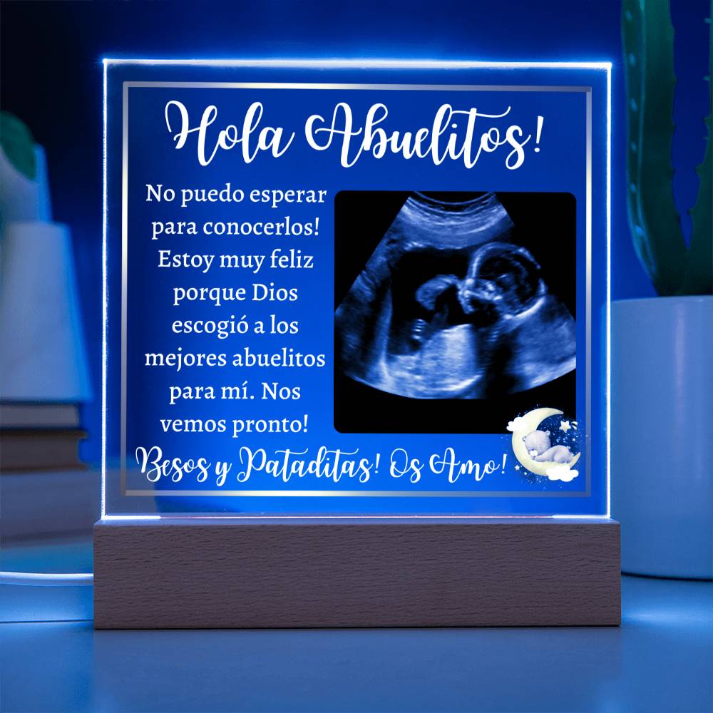 Square Acrylic Plaque, regalo para abuelos, Anuncio de Embarazo