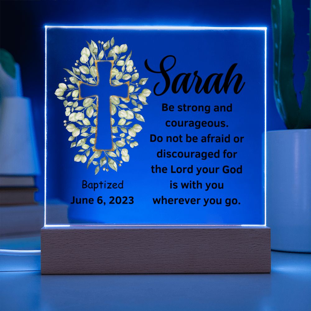 Acrylic Square Plaque, Baptism/Dedication gift for him or her