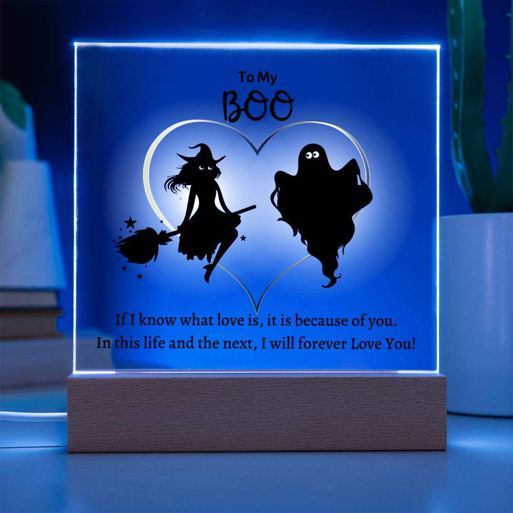 Square Acrylic Plaque, gift for wife, boo, girlfriend, boyfriend, husband, fiancee, fiance for Halloween