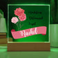 Personalized Birth month flower Square Acrylic Plaque, gift for daughter, friend, mother