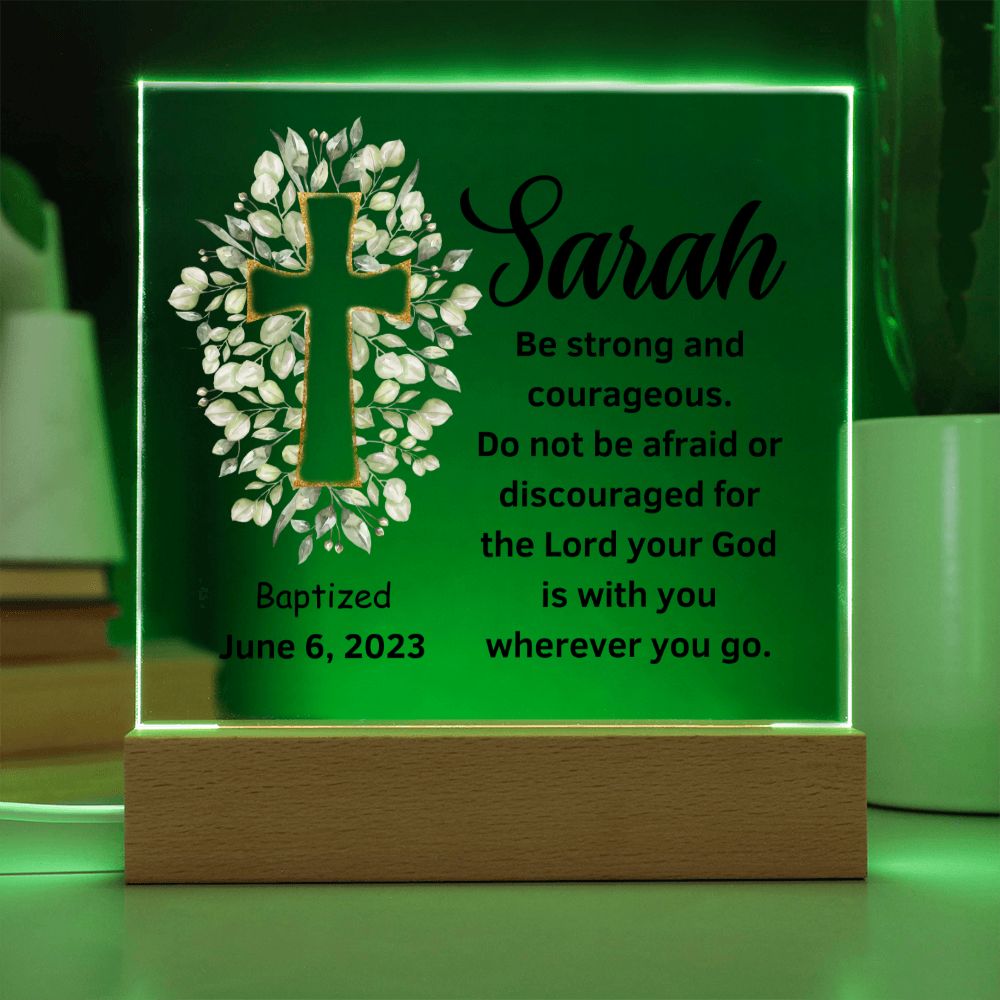 Acrylic Square Plaque, Baptism/Dedication gift for him or her