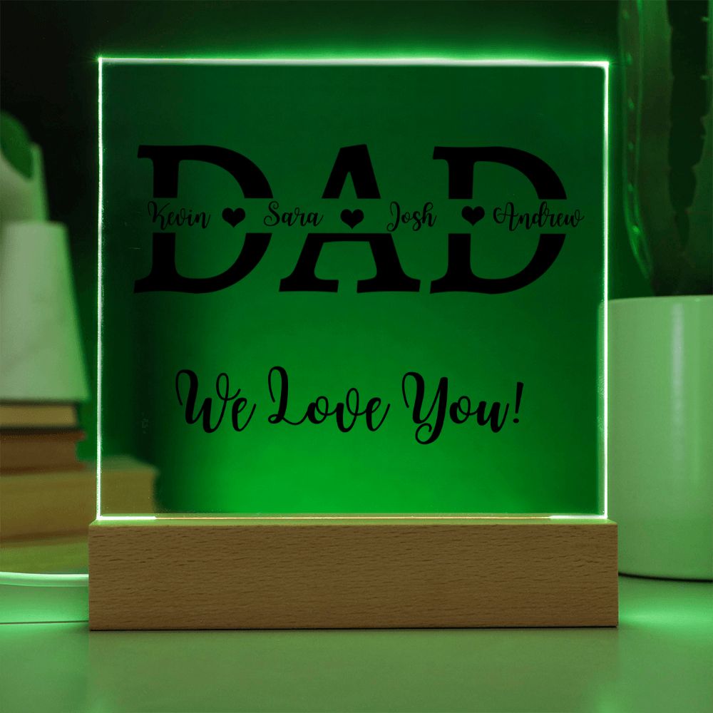 Acrylic Square Plaque, gift for Dad, Father, on Father's Day, his birthday