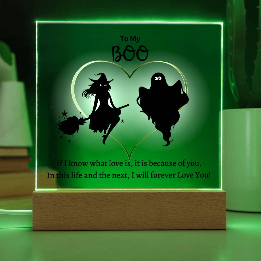 Square Acrylic Plaque, gift for wife, boo, girlfriend, boyfriend, husband, fiancee, fiance for Halloween