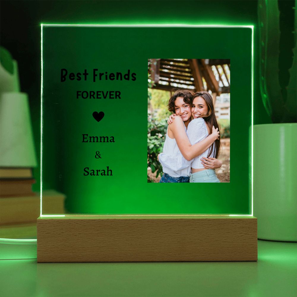 Personalized Acrylic Square Plaque with picture, gift for friend on her birthday, friendship day