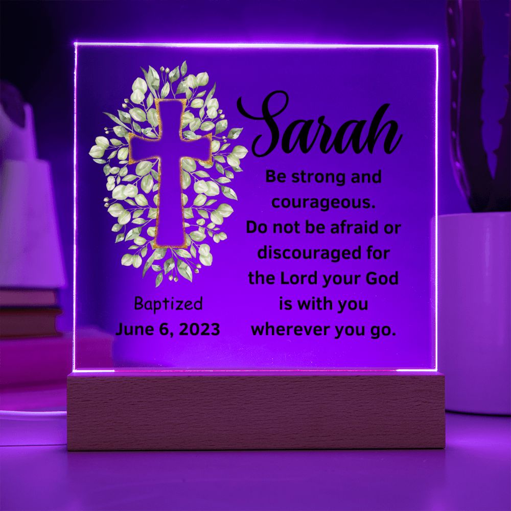 Acrylic Square Plaque, Baptism/Dedication gift for him or her