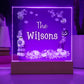 Square Acrylic Plaque, personalized family name gift in Halloween Theme