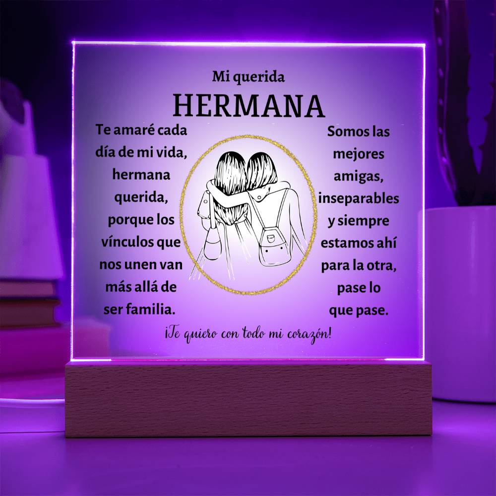 Square Acrylic Plaque, regalo para hermana en su cumpleaños o cualquier otro día