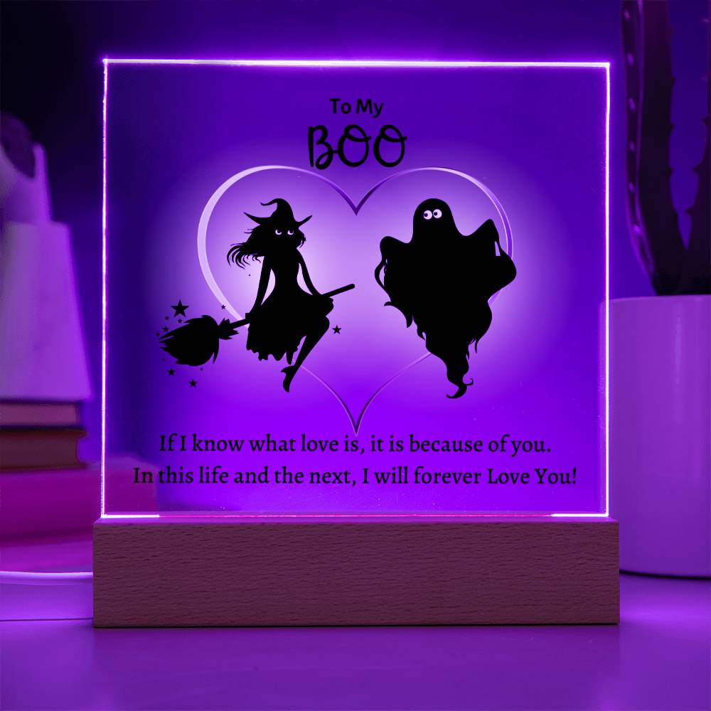 Square Acrylic Plaque, gift for wife, boo, girlfriend, boyfriend, husband, fiancee, fiance for Halloween