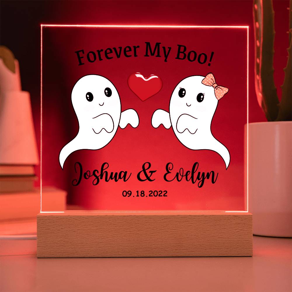 Square Acrylic Plaque, Personalized gift for husband or wife on Halloween