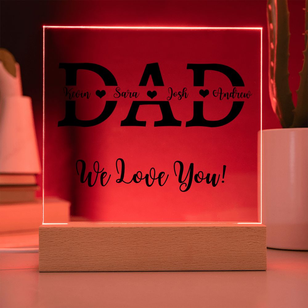 Acrylic Square Plaque, gift for Dad, Father, on Father's Day, his birthday