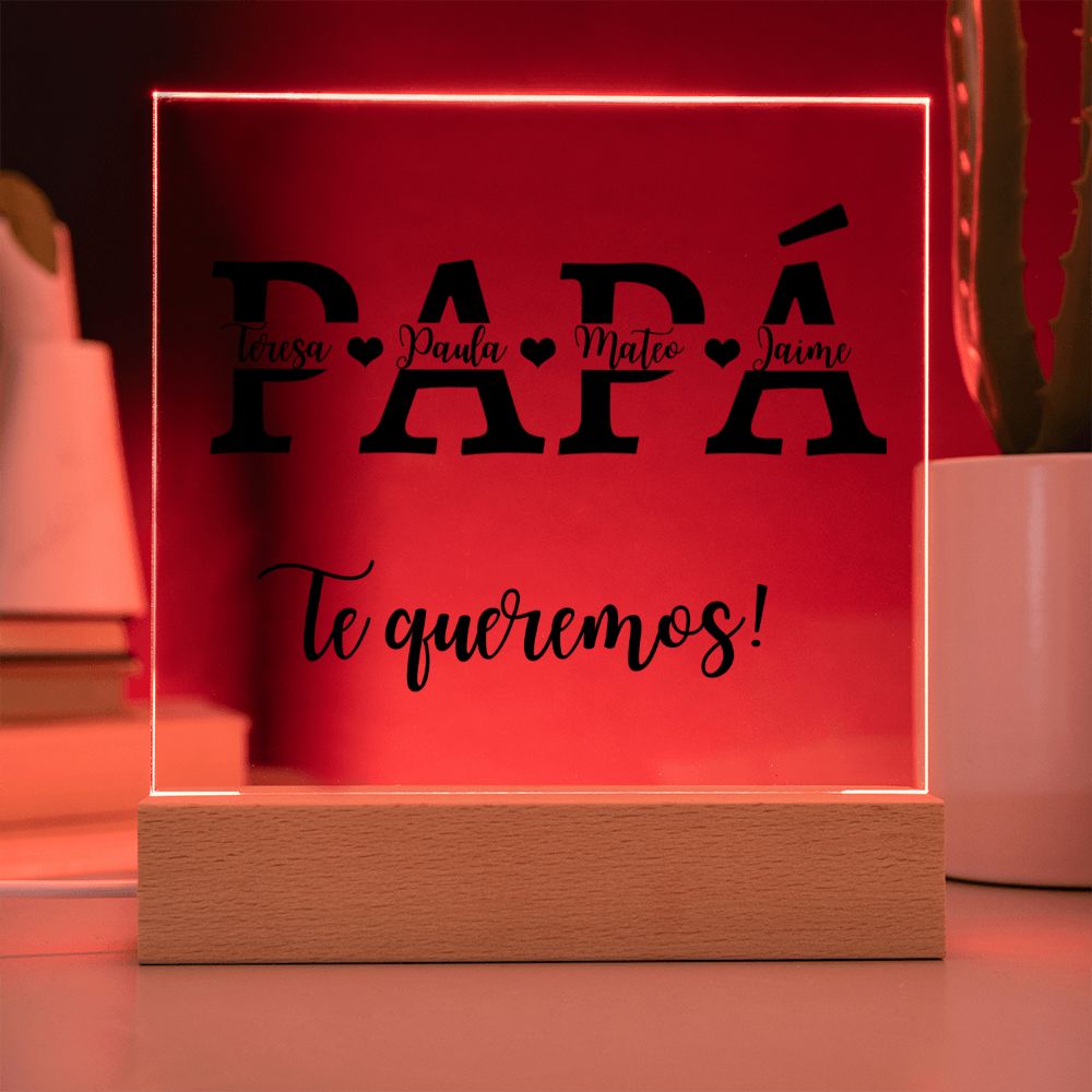 Acrylic Square Plaque, gift for Papá, regalo para Papá, para día del padre, su cumpleaños