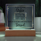 Printed Square Acrylic Plaque with LED, gift for sister