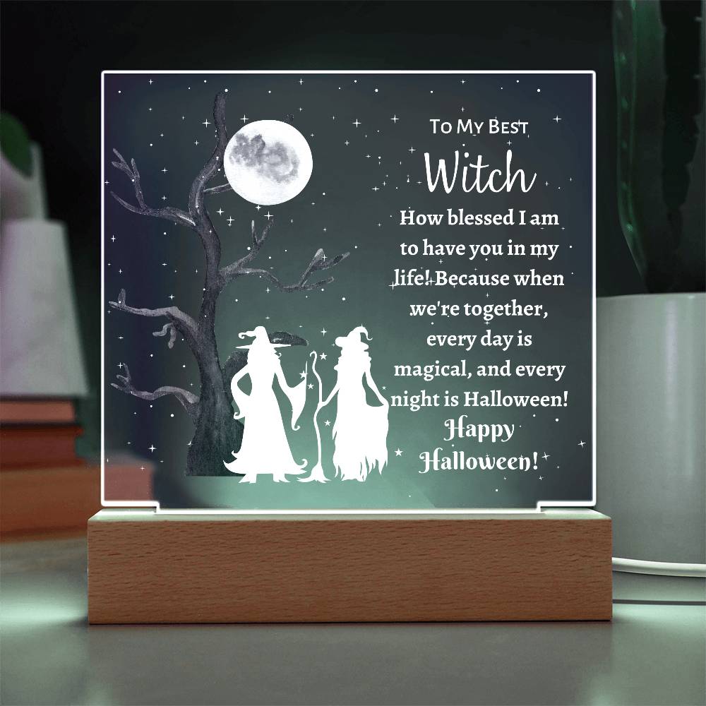 Square Acrylic Plaque, Halloween Gift for Best Friend, best witch, bestie, bff