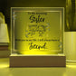 Printed Square Acrylic Plaque with LED, gift for sister