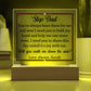 Printed Square Acrylic Plaque with LED, wedding gift, gift for step dad, will you walk me down the aisle