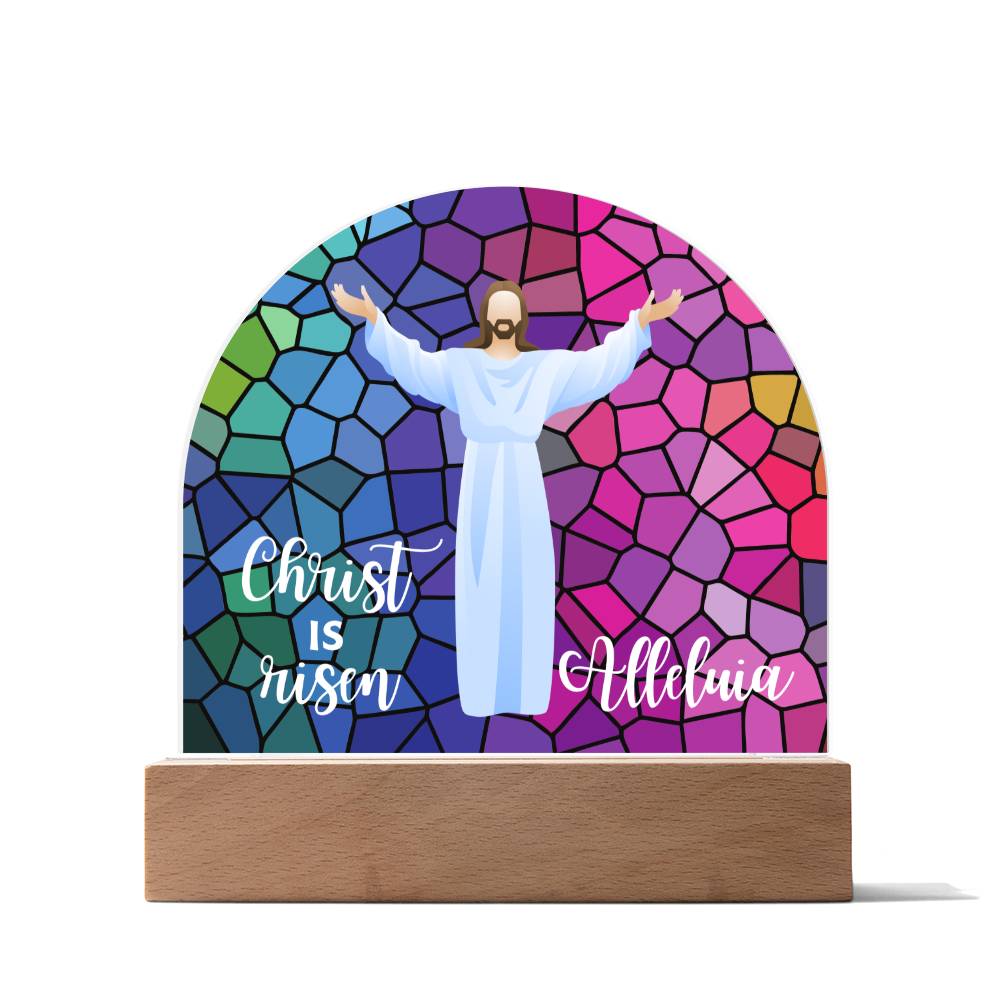 Domed Acrylic Plaque, Easter plaque, Christ is Risen, Alleluia