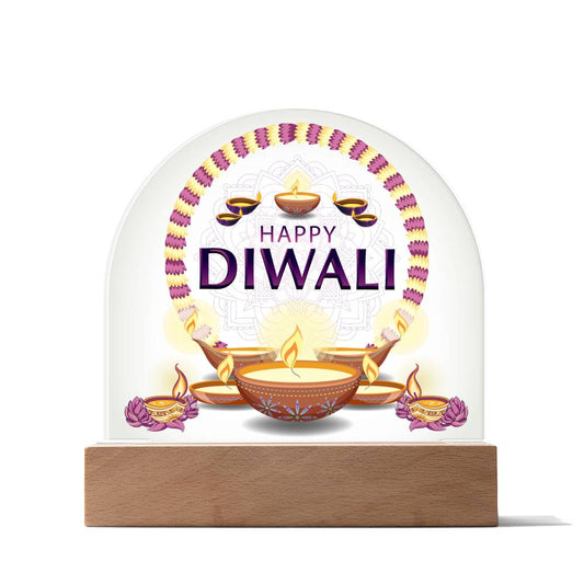 Domed Acrylic Plaque, Happy Diwali Sign