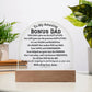 Printed Acrylic Dome Plaque with LED, gift for Bonus Dad on Father's Day, his birthday, Christmas, thanksgiving