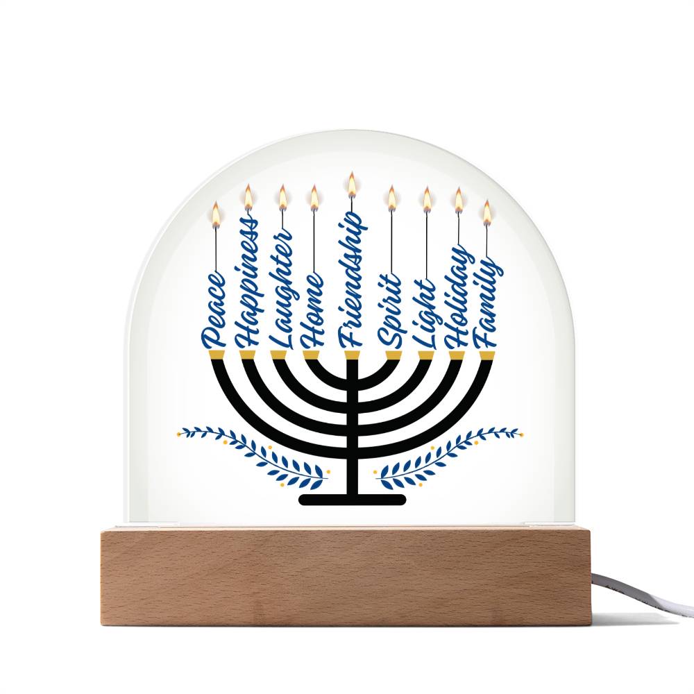 Domed Acrylic Plaque, gift for Hanukkah