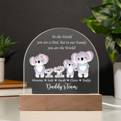 Printed Acrylic Dome Plaque, Daddy's Team, Father's Day gift for Dad, Daddy, Father