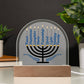 Domed Acrylic Plaque, gift for Hanukkah