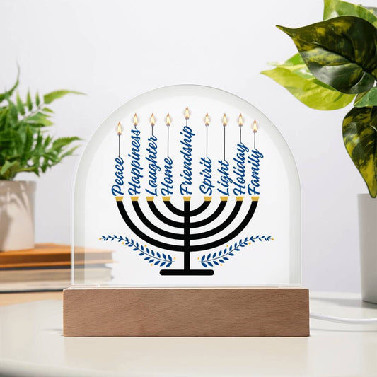 Domed Acrylic Plaque, gift for Hanukkah