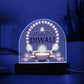 Domed Acrylic Plaque, Happy Diwali Sign