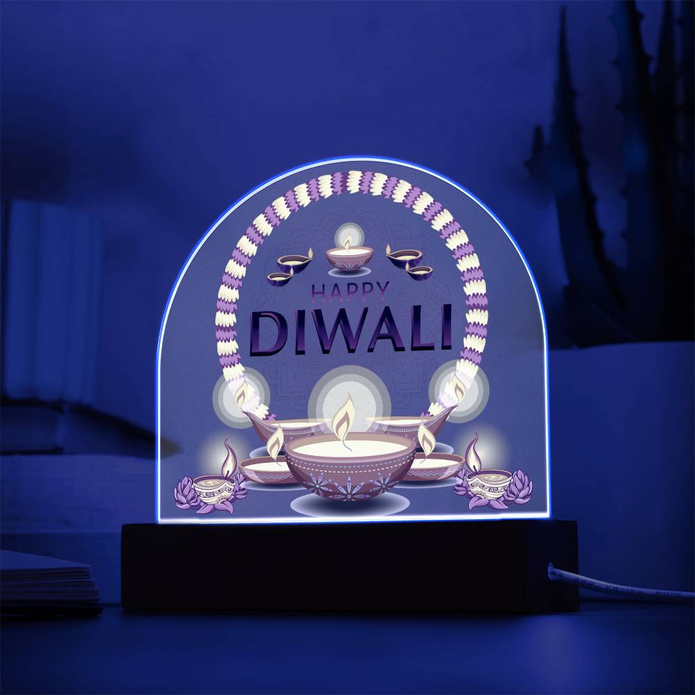 Domed Acrylic Plaque, Happy Diwali Sign