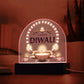 Domed Acrylic Plaque, Happy Diwali Sign