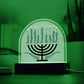 Domed Acrylic Plaque, gift for Hanukkah