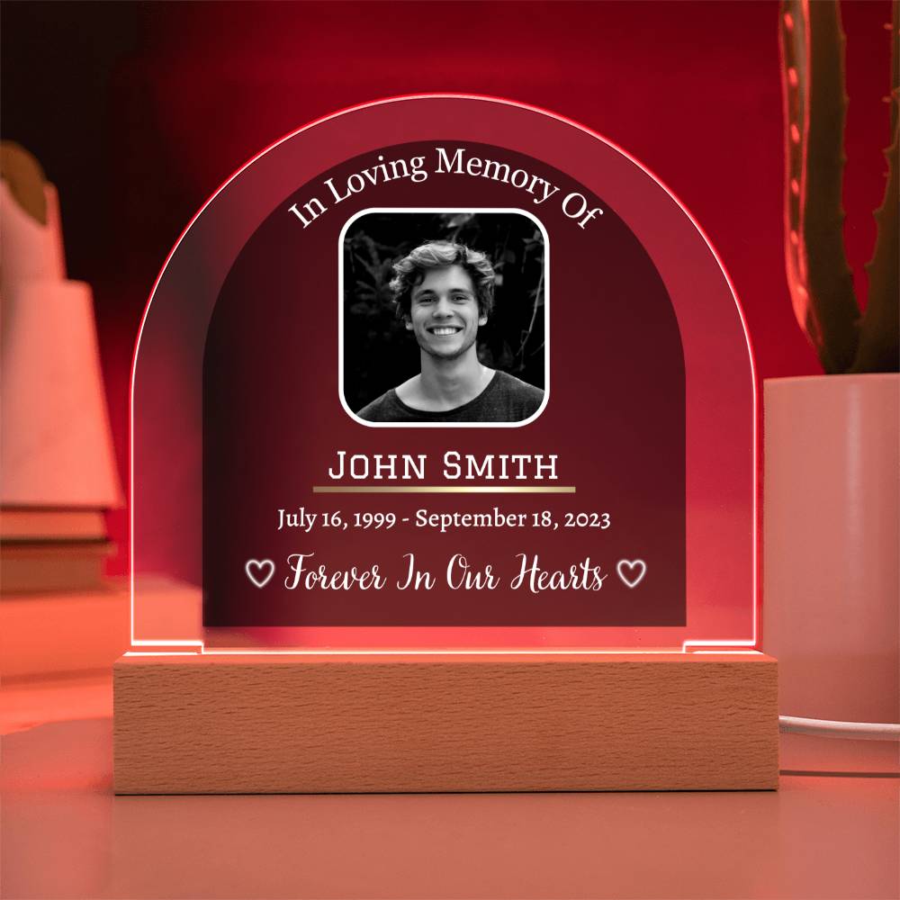 Domed Acrylic Plaque, Memorial gift for loved one