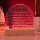 Printed Acrylic Dome Plaque with LED, gift for Bonus Dad on Father's Day, his birthday, Christmas, thanksgiving