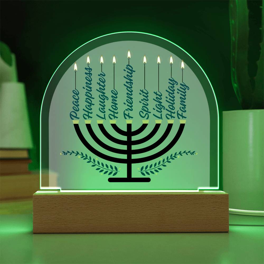 Domed Acrylic Plaque, gift for Hanukkah