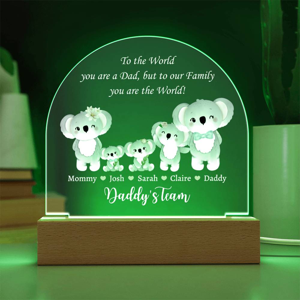 Printed Acrylic Dome Plaque, Daddy's Team, Father's Day gift for Dad, Daddy, Father