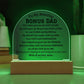 Printed Acrylic Dome Plaque with LED, gift for Bonus Dad on Father's Day, his birthday, Christmas, thanksgiving