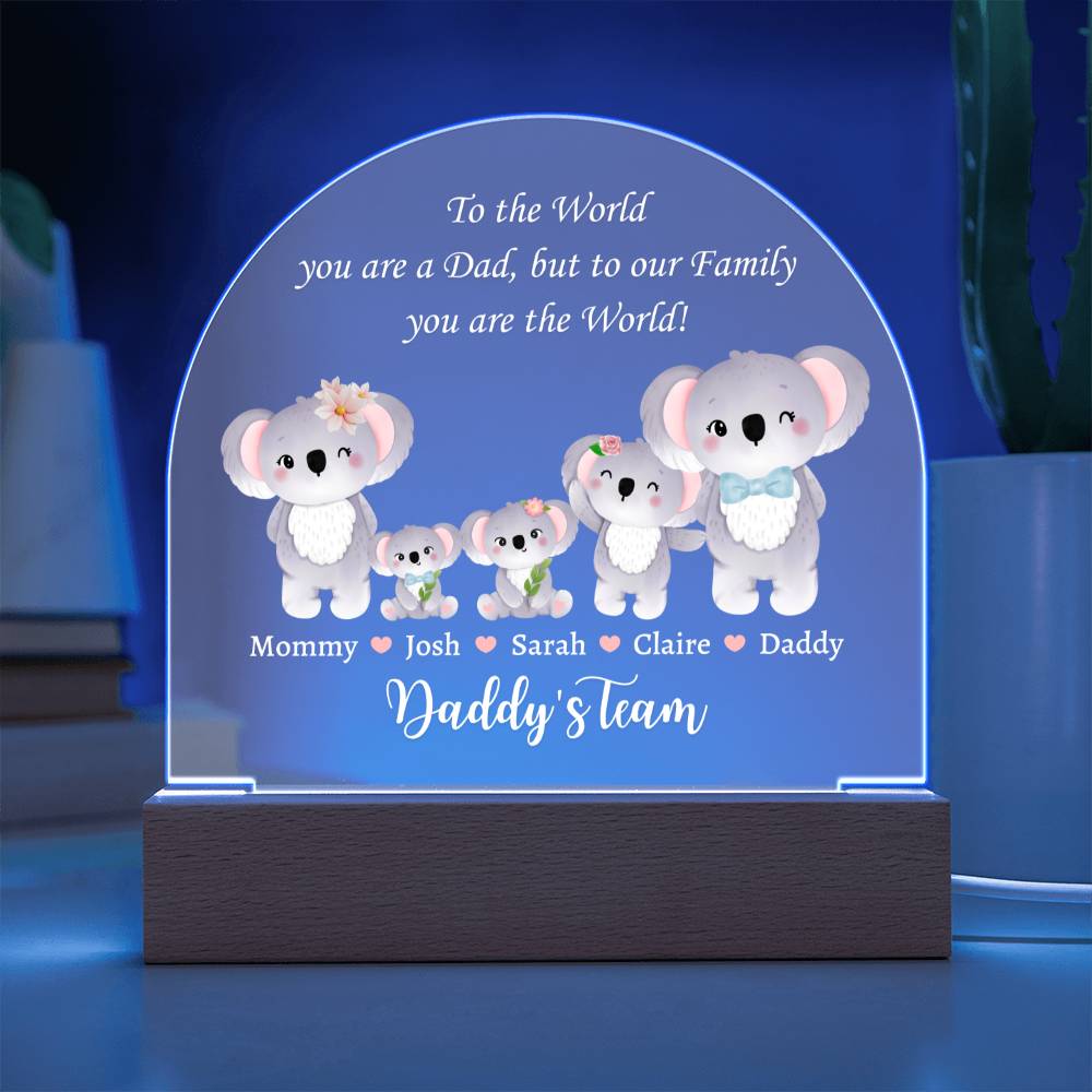 Printed Acrylic Dome Plaque, Daddy's Team, Father's Day gift for Dad, Daddy, Father