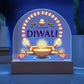 Domed Acrylic Plaque, Happy Diwali Sign