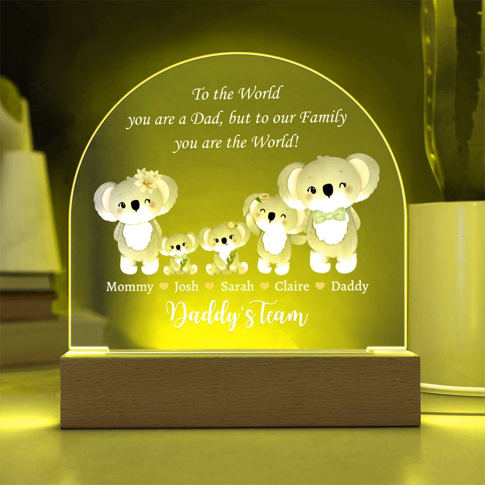 Printed Acrylic Dome Plaque, Daddy's Team, Father's Day gift for Dad, Daddy, Father