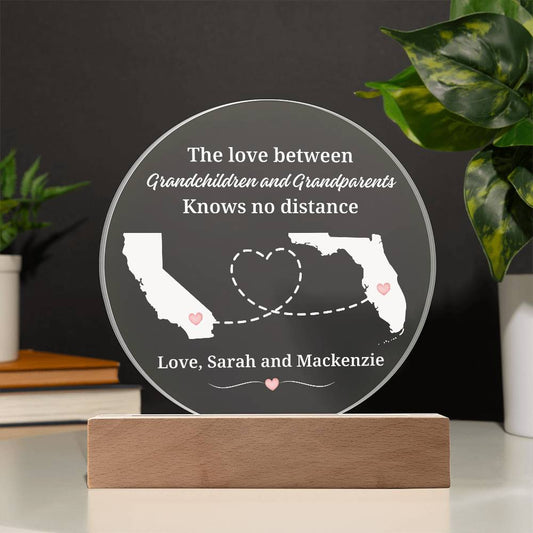 Printed Circle Acrylic Plaque, gift for grandparents, grnadmother, grandfather